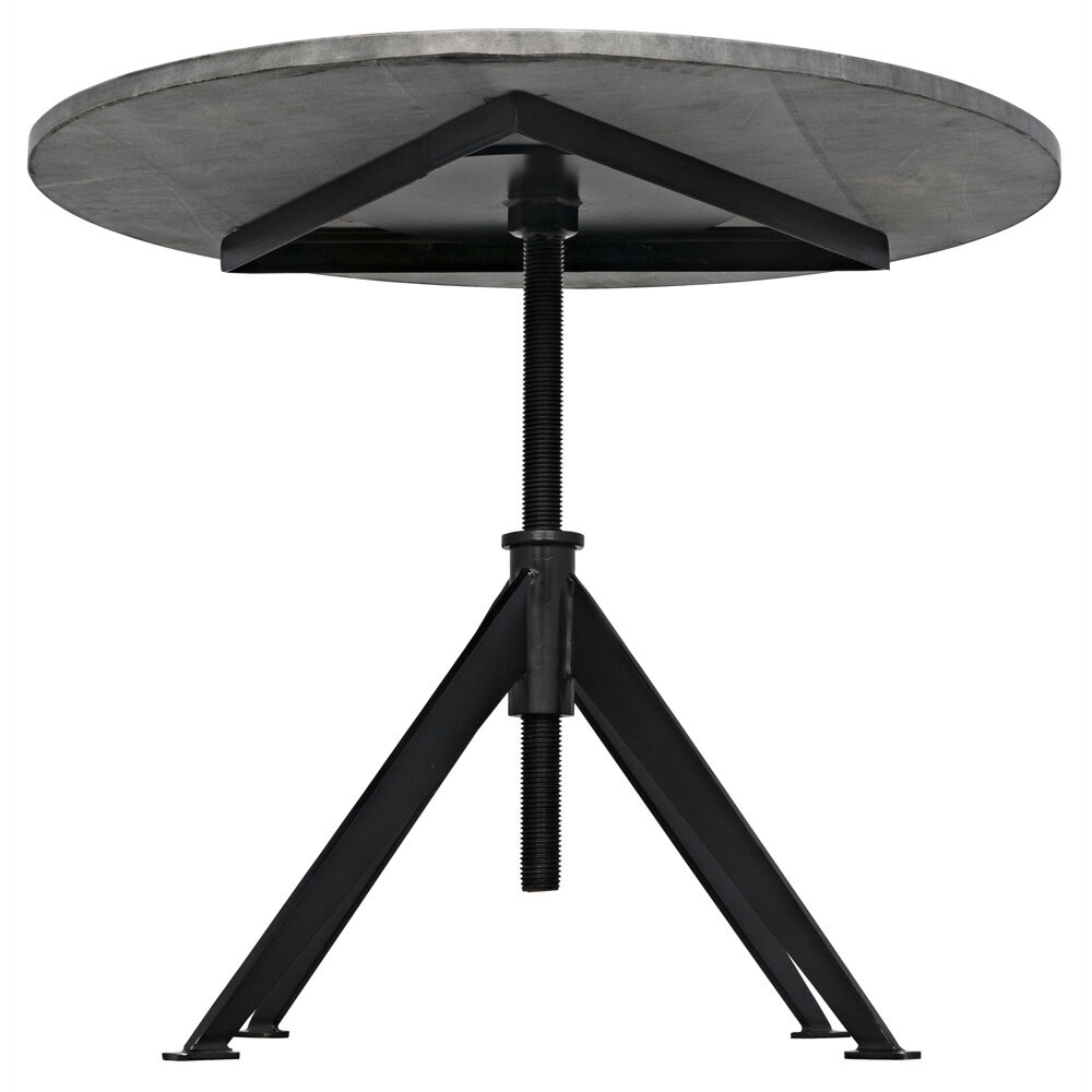 Matilo 30 X 30 inch Matte Black Accent Table, Adjustable