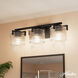Ontario 3 Light 24.2 inch Matte Black Bathroom Vanity Sconce Wall Light, Medium