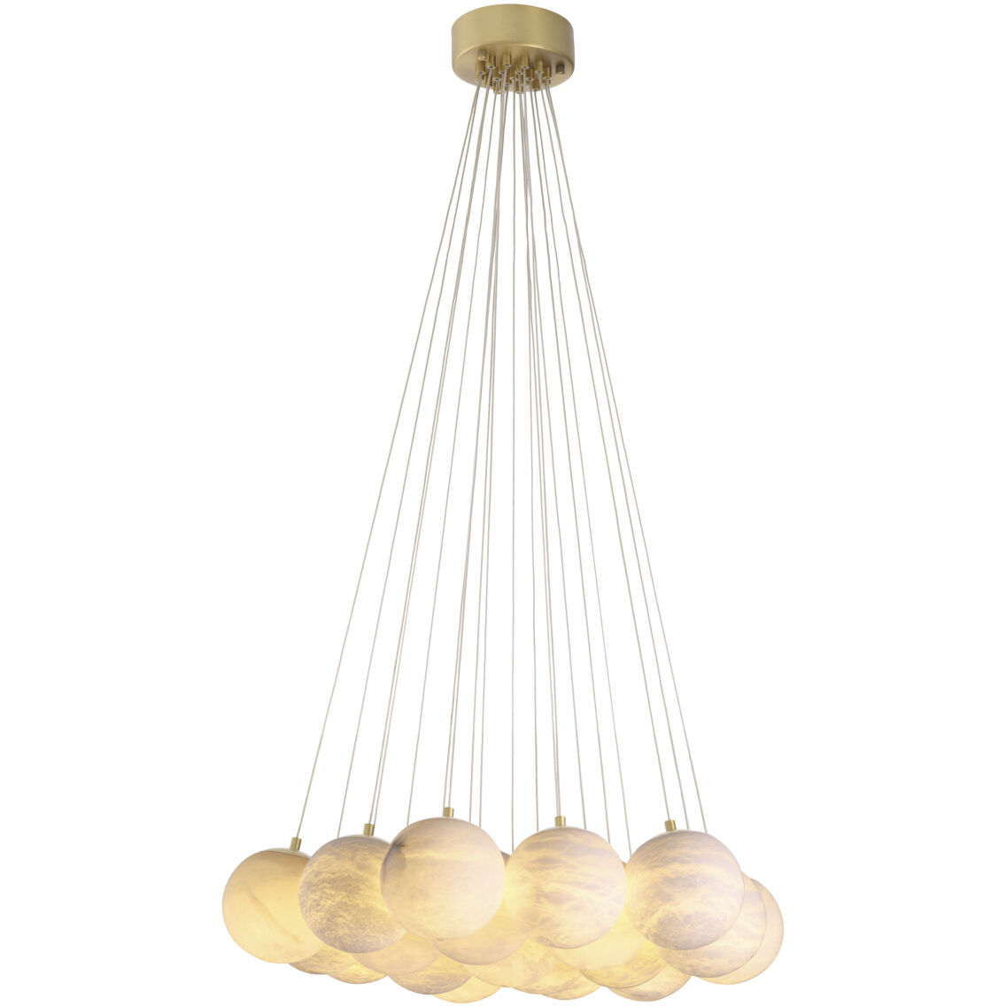 Sphinx 19 Light 29.53 inch Antique Brass with Alabaster Chandelier Ceiling Light, Large