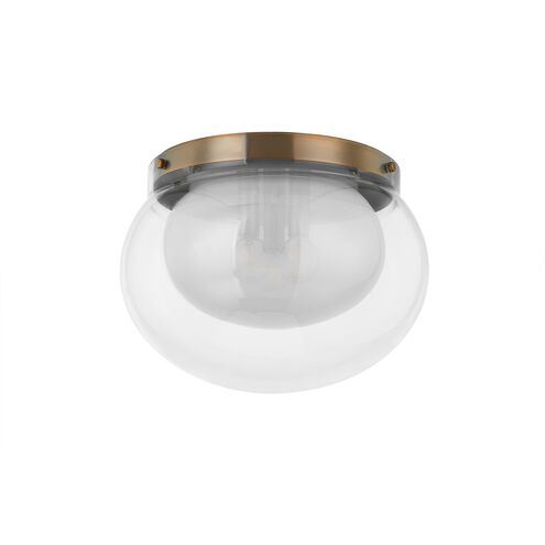 Magma 3 Light 14.25 inch Patina Brass Flush Mount Ceiling Light