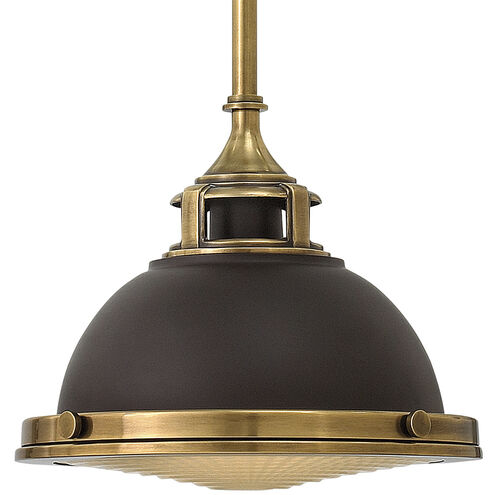 Amelia LED 12 inch Buckeye Bronze with Heritage Brass Indoor Mini Pendant Ceiling Light