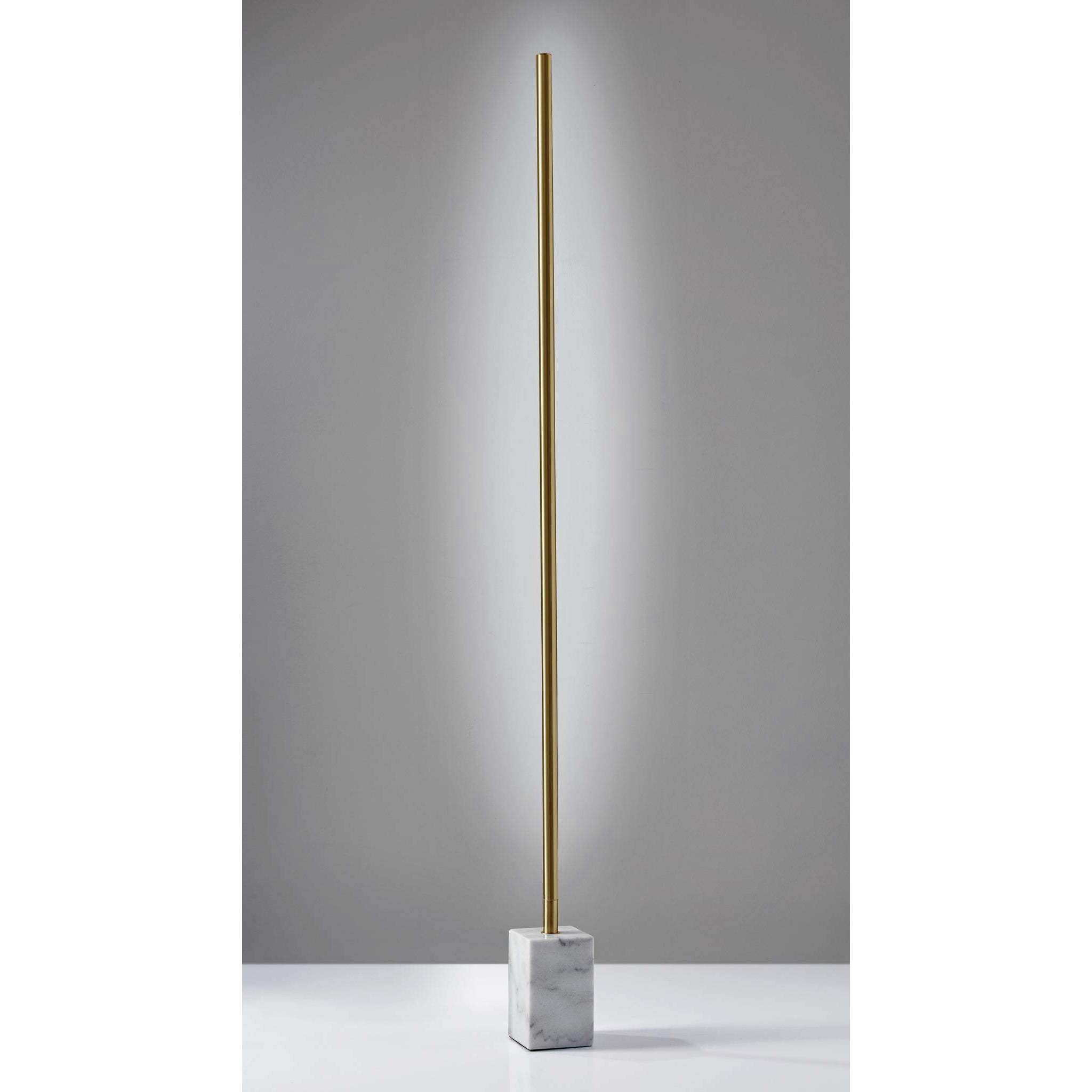 Felix 65 inch 30.00 watt Antique Brass with White Marble Base Wall Washer Floor Lamp Portable Light