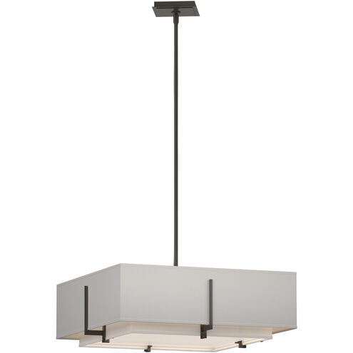 Exos 4 Light 20.6 inch Dark Smoke Pendant Ceiling Light in Natural Anna/Flax