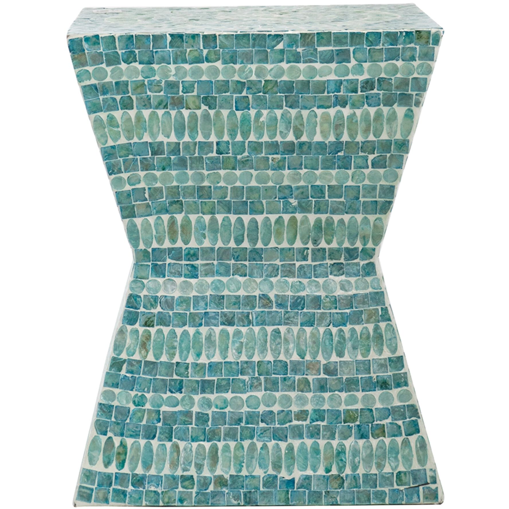 Square 17.7 inch Turquoise Stool, Square