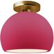 Radiance LED 7 inch Cerise and Brushed Brass Semi Flush Ceiling Light