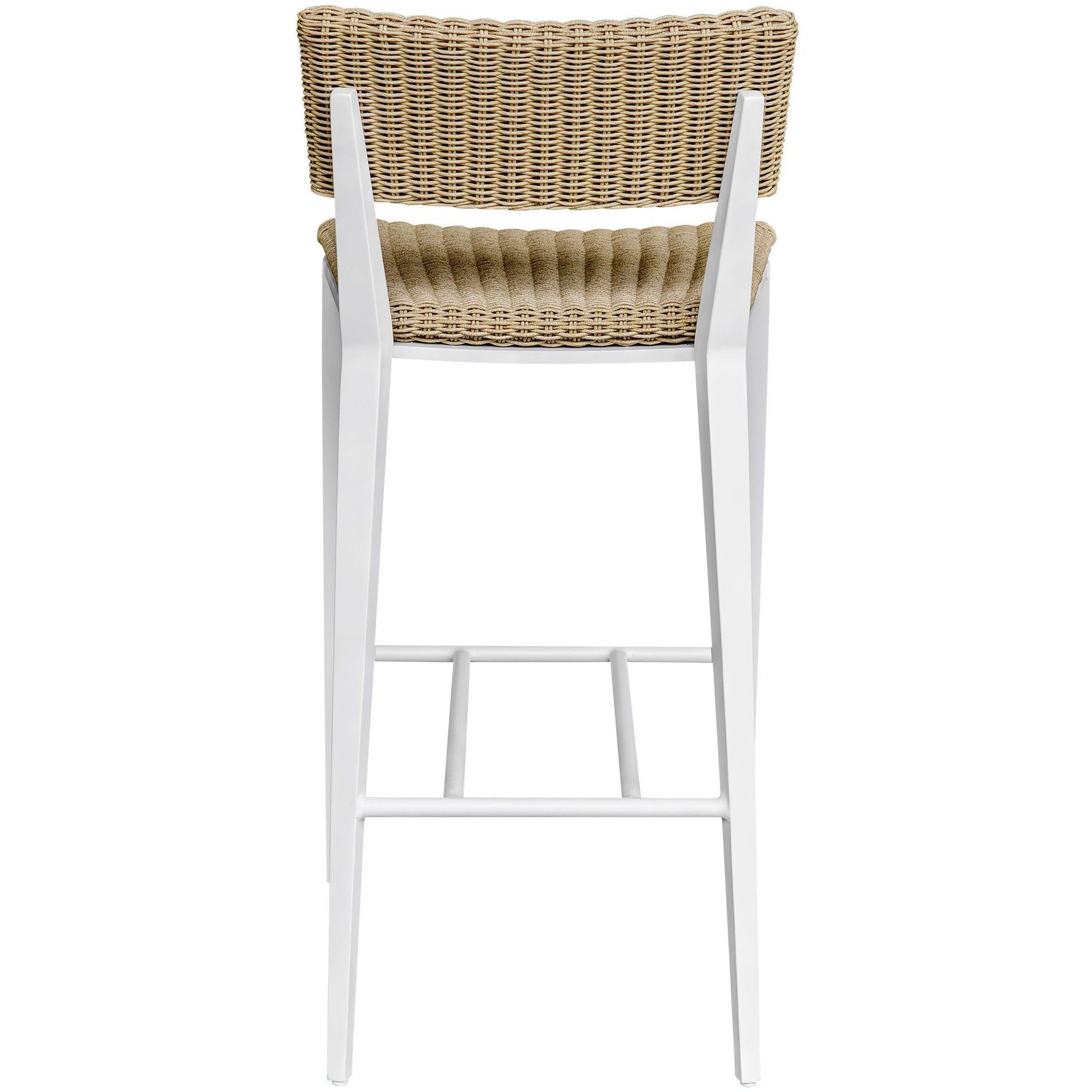 Calbas 42.25 inch White and Honey Outdoor Bar Stool