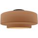 Radiance Collection - Tier 1 Light 14.5 inch Adobe and Matte Black Semi-Flush Ceiling Light in Replaceable Bulb, 14.5W x 7.25H, Form+Finish+Function