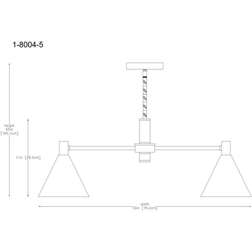 Pharos 5 Light 30 inch Noble Brass Chandelier Ceiling Light