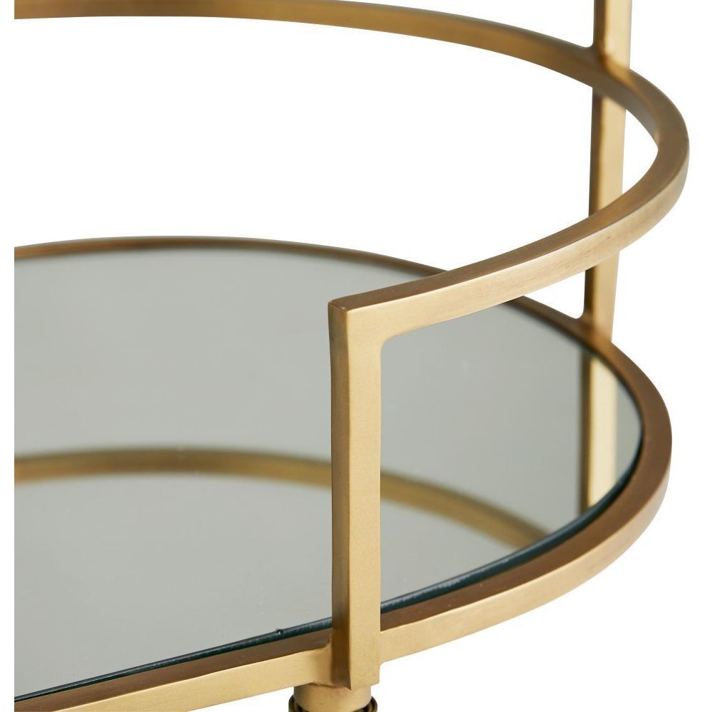 Trainor Antique Brass Bar Cart