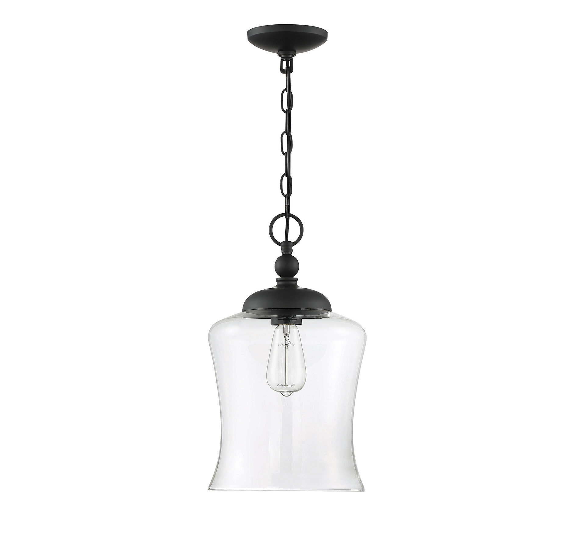 Modern 1 Light 9.75 inch Matte Black Pendant Ceiling Light