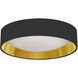 Modern LED 15 inch Polished Chrome Flush Mount Ceiling Light in Black/Gold Jewel Tone