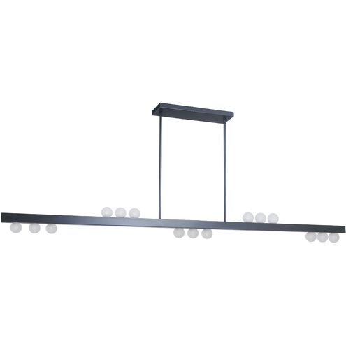 Raleigh 15 Light 72 inch Matte Black Horizontal Pendant Ceiling Light