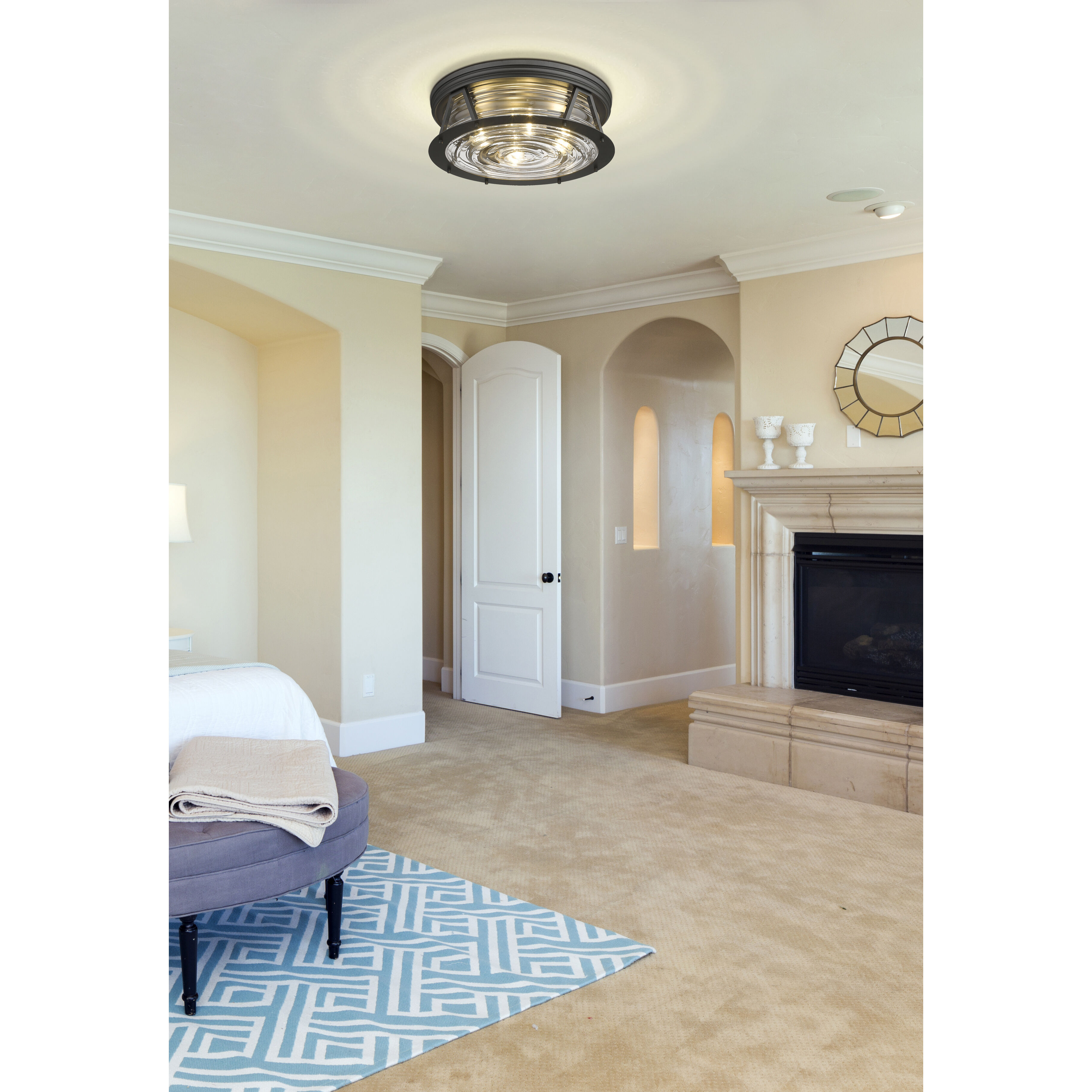 Cape Harbor 4 Light 20 inch Bronze Flush Mount Ceiling Light
