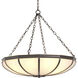Jenkins 6 Light 31.5 inch Bronze and White Glass Pendant Ceiling Light