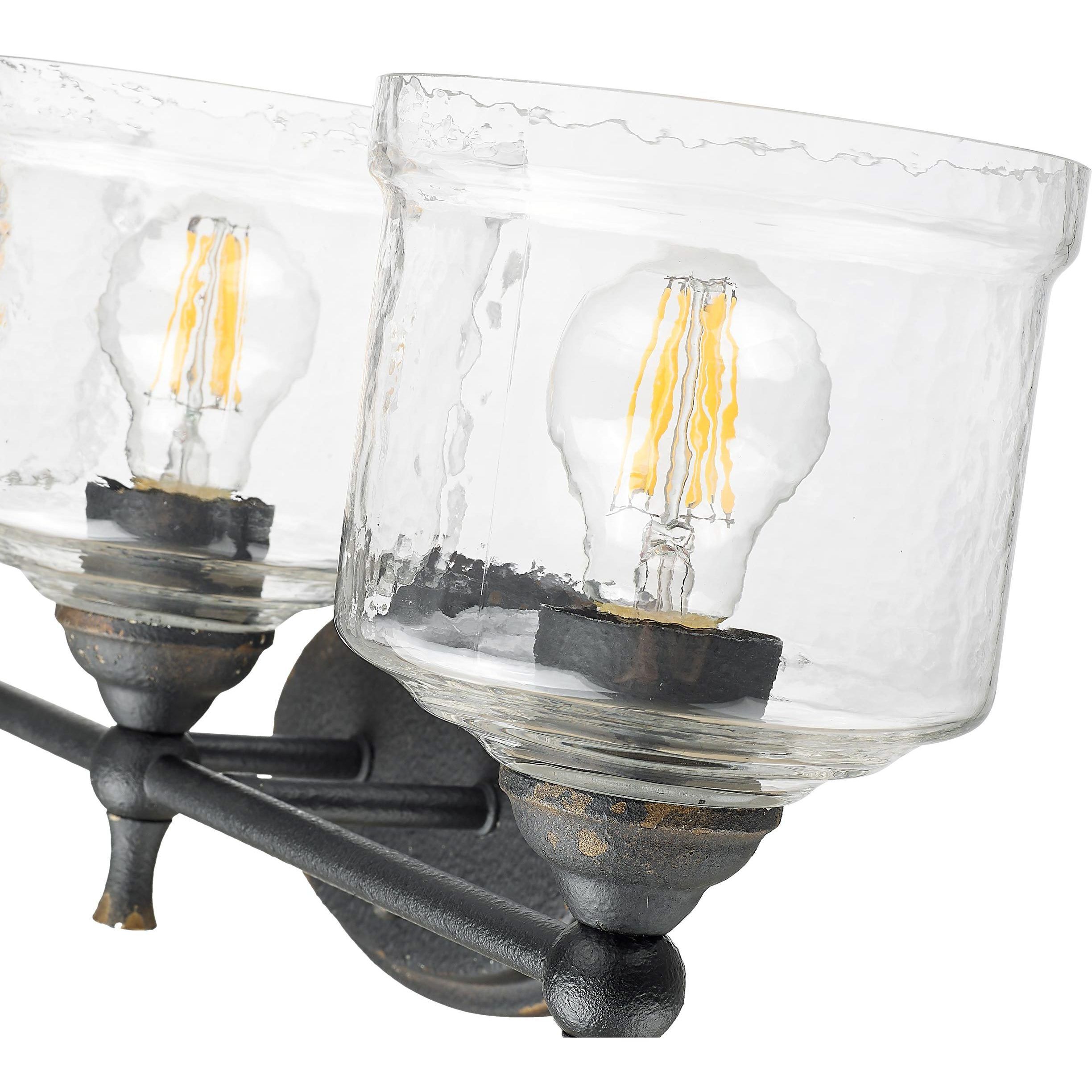 Keating Vanity Wall Light in Antique Black Iron