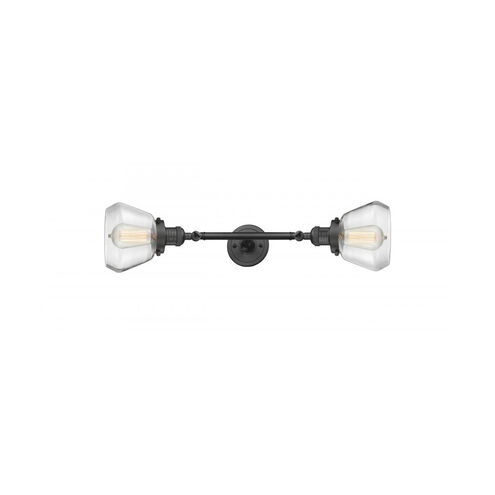 Franklin Restoration Fulton 2 Light 7 inch Oil Rubbed Bronze Bath Vanity Light Wall Light in Clear Glass, Franklin Restoration