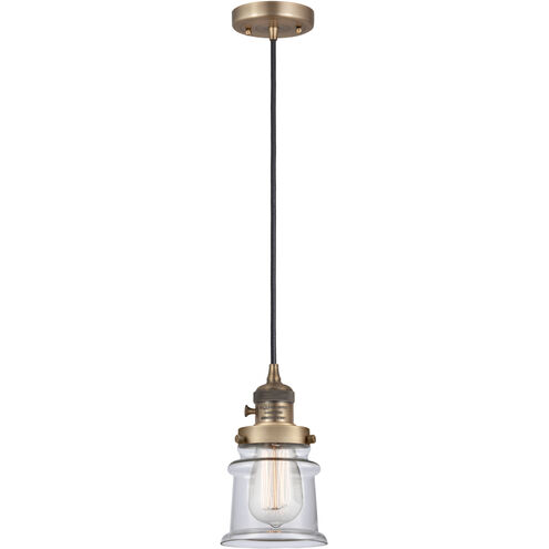 Franklin Restoration Canton LED 6 inch Brushed Brass Mini Pendant Ceiling Light in Clear