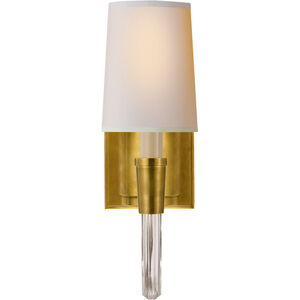 Thomas O'Brien Vivian 1 Light 4 inch Hand-Rubbed Antique Brass Single Sconce Wall Light in Natural Paper