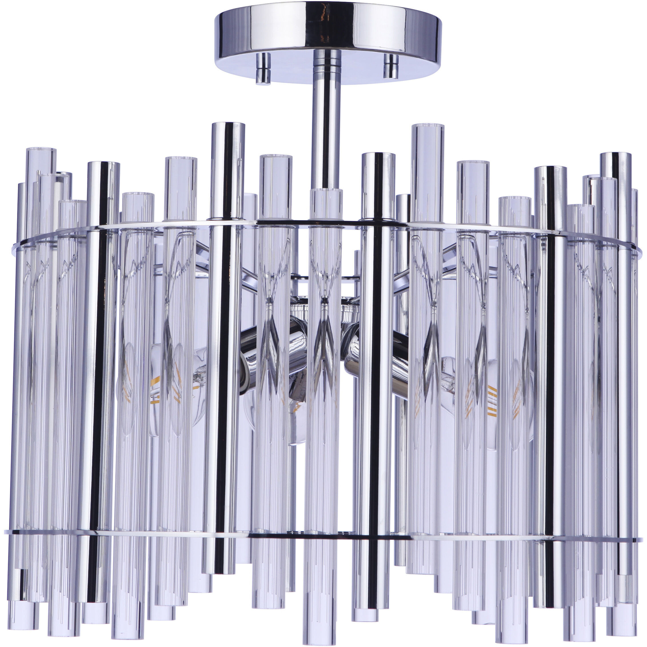 Reveal 3 Light 16.38 inch Chrome Semi Flush Ceiling Light