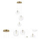 Global LED 11.5 inch Natural Aged Brass Multi-Light Pendant Ceiling Light