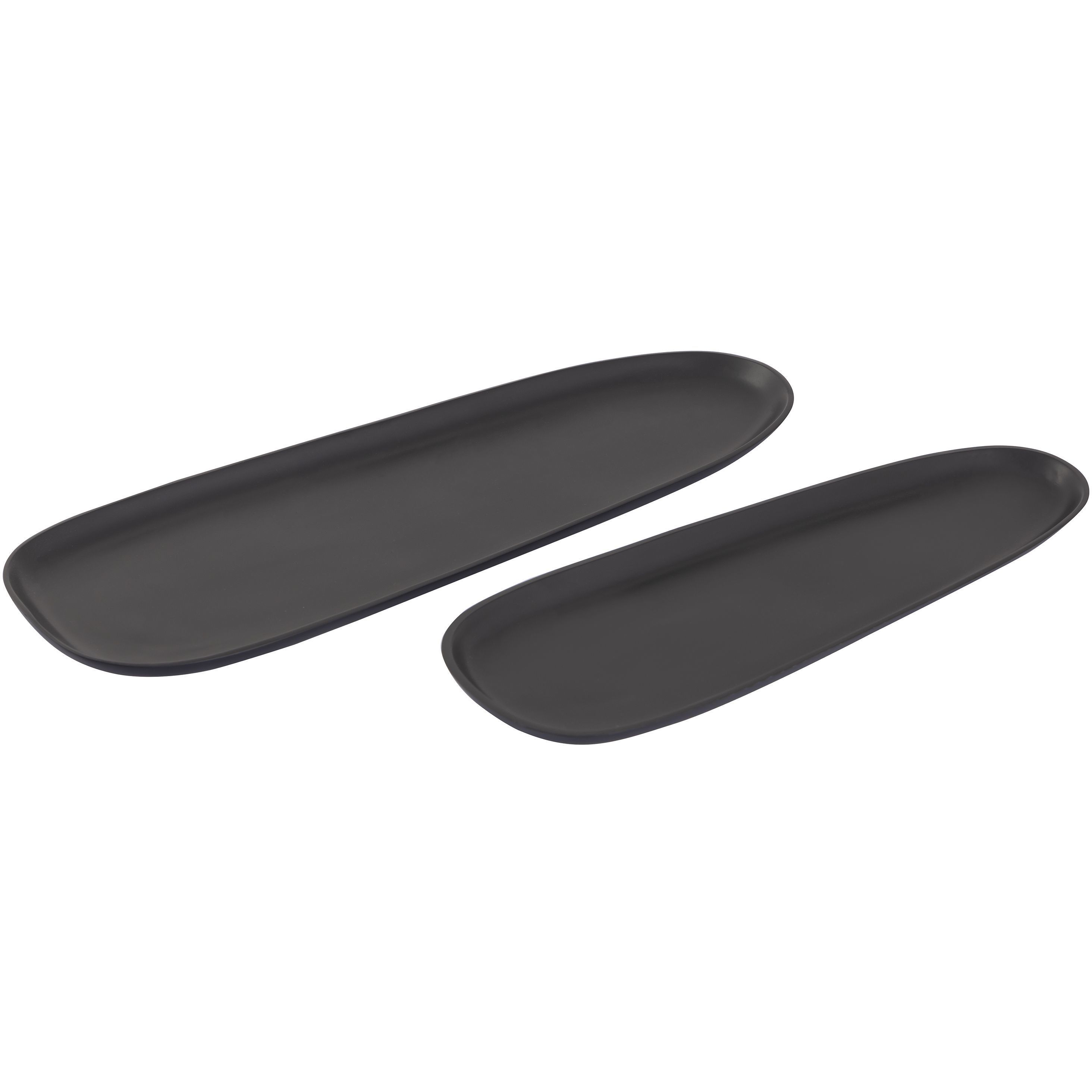 Blain Matte Black Tray, Set of 2