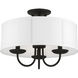 Brookdale 3 Light 16 inch Black Semi-Flush Mount Ceiling Light