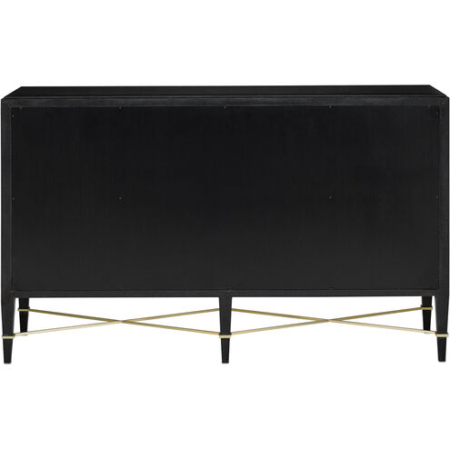 Verona 67 inch Black Lacquered Linen/Champagne Metal Sideboard