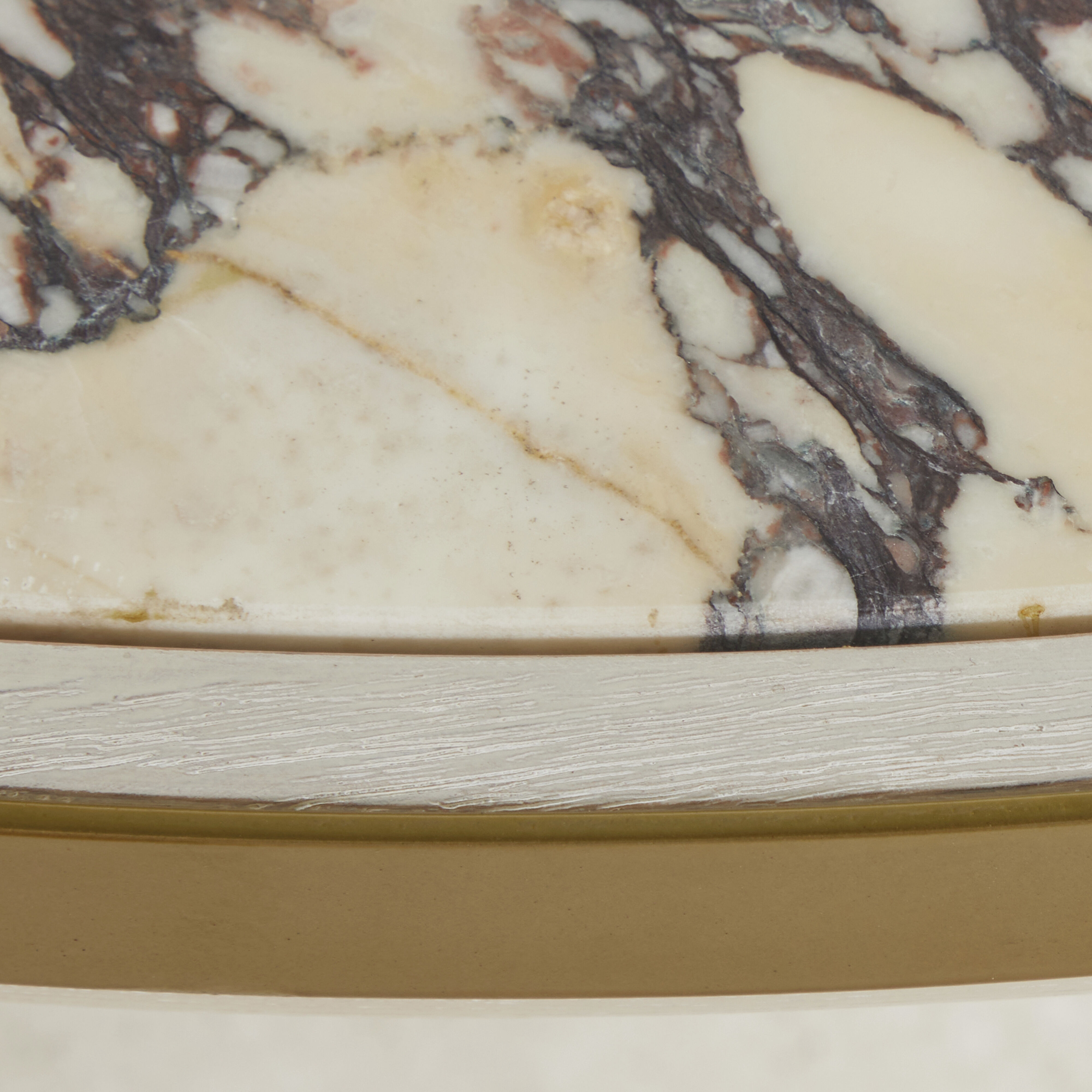 Cain 42 X 42 inch Cerused Light Natural and Antique Brass Coffee Table