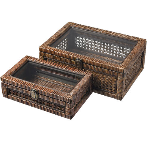 Bowman 13.5 X 9.5 inch Rich Brown with Clear and Aged Bronze Box
