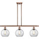 Ballston Athens LED 36 inch Antique Copper Island Light Ceiling Light in Clear Glass, Ballston