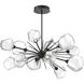 Gem LED 48.3 inch Matte Black Linear Pendant Ceiling Light in 3000K LED, Clear, Oval Starburst