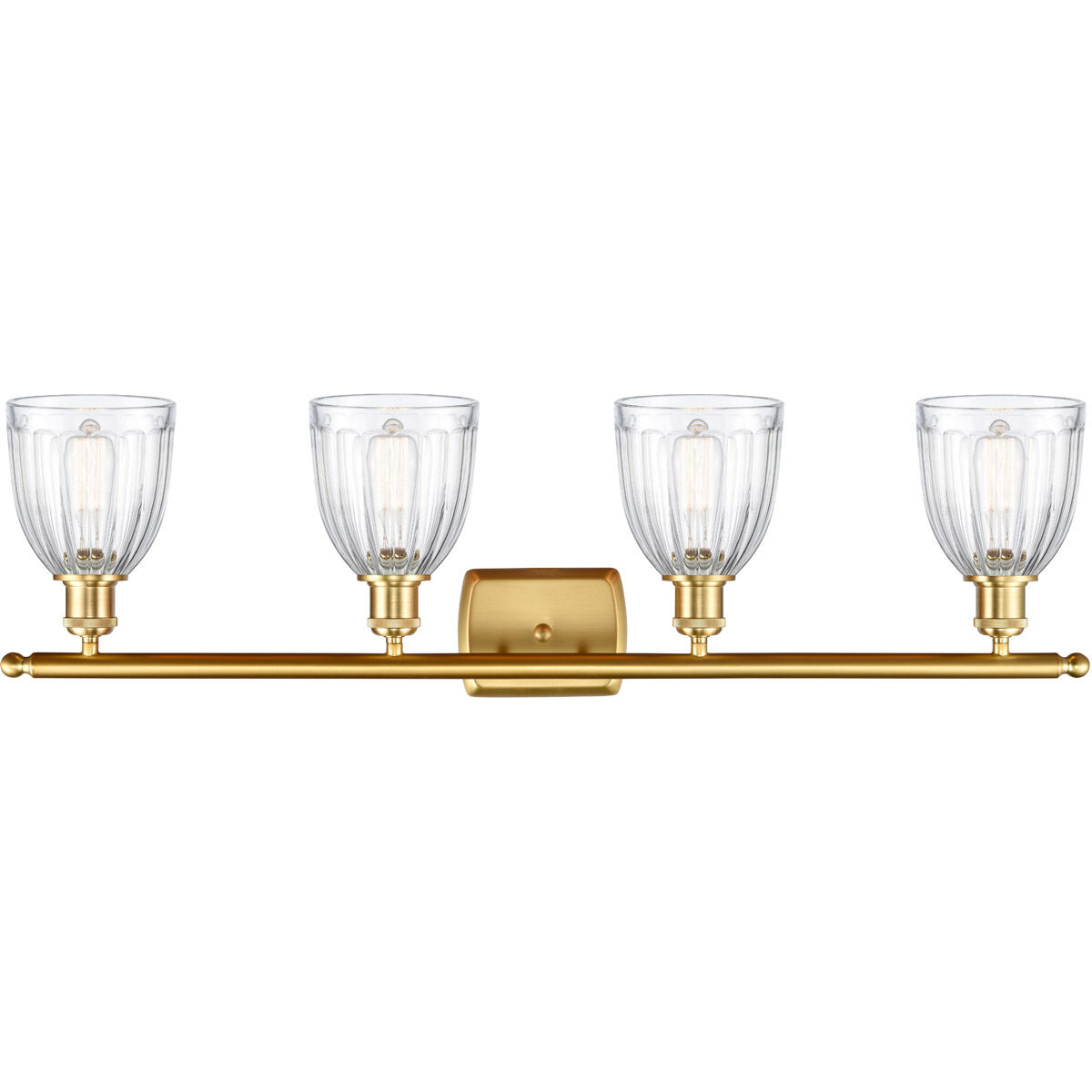 Ballston Brookfield LED 36 inch Satin Gold Bath Vanity Light Wall Light in Clear Glass, Ballston