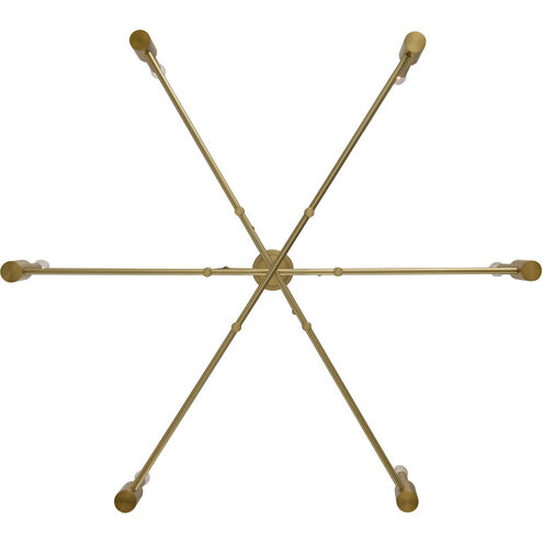 Kingston 6 Light 40 inch Winter Brass Chandelier Ceiling Light