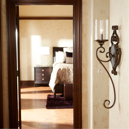 San Miguel 1 Light 9 inch Persian White Wall Mount Wall Light, Clear Seeded