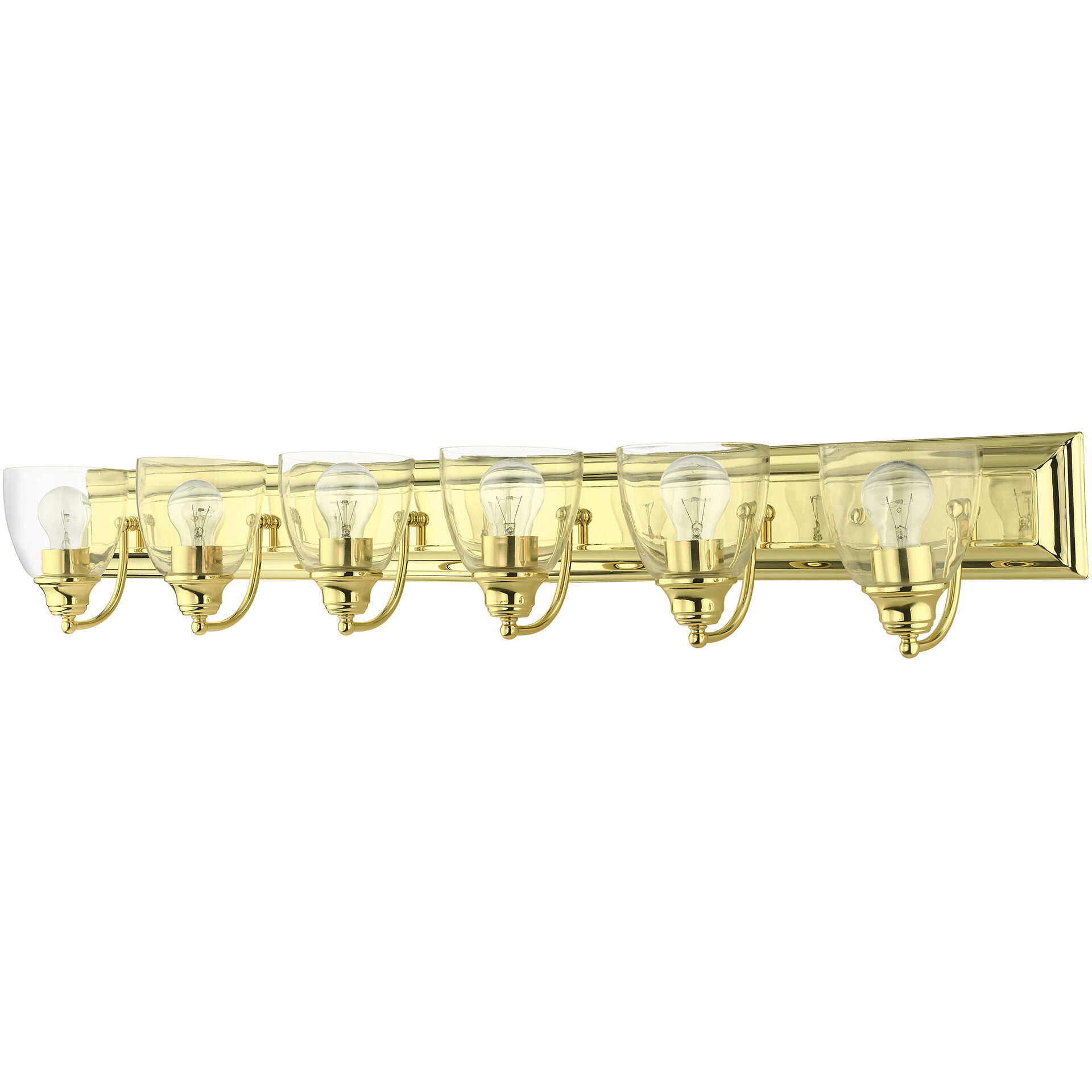 Birmingham 6 Light 48 inch Polished Brass Vanity Sconce Wall Light