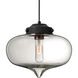 Mira 1 Light Black Cord Pendant Ceiling Light