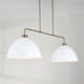 Ross 2 Light 44 inch Aged Brass Linear Chandelier Ceiling Light in Matte White