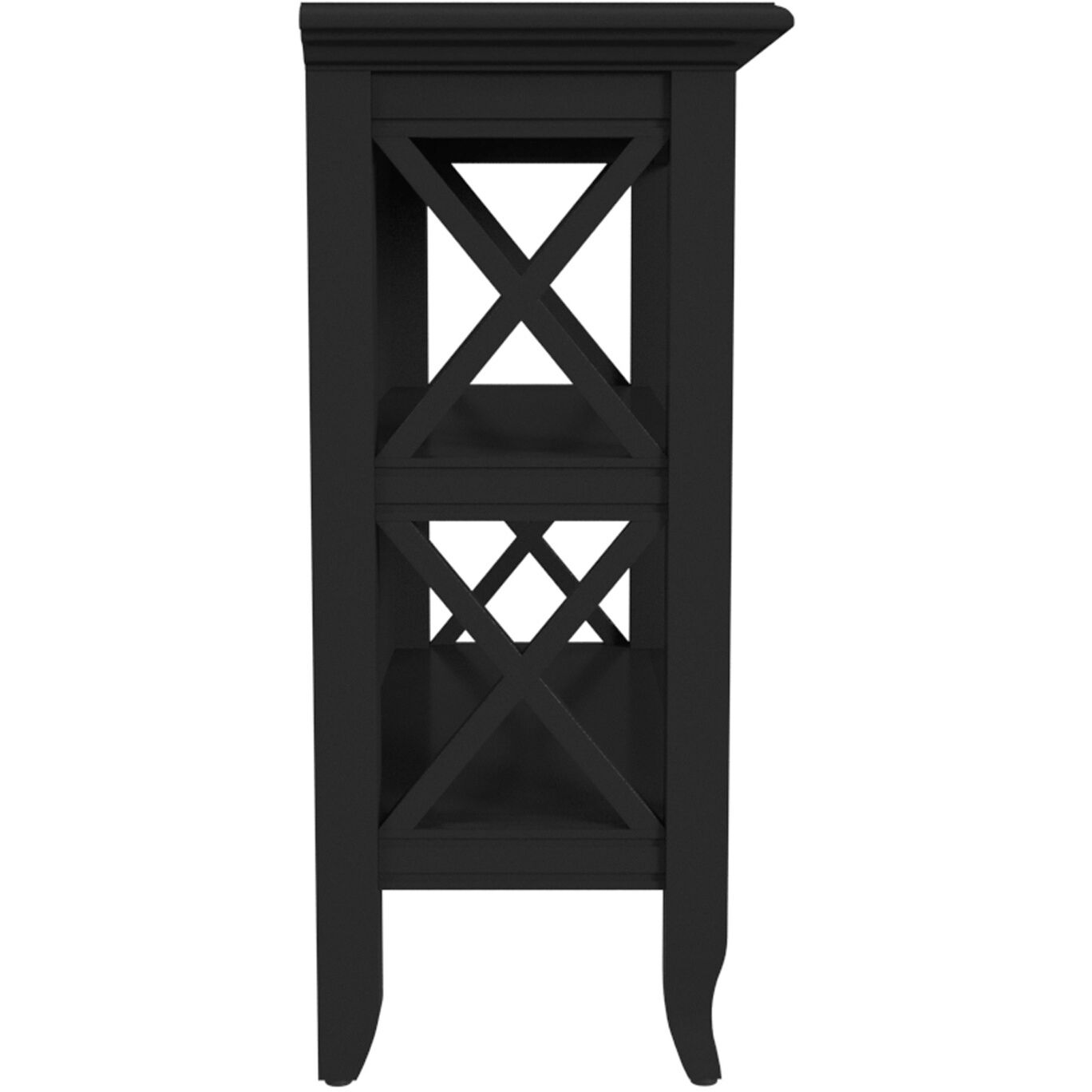 Newport 32"W 2 Shelf Bookcase in Black
