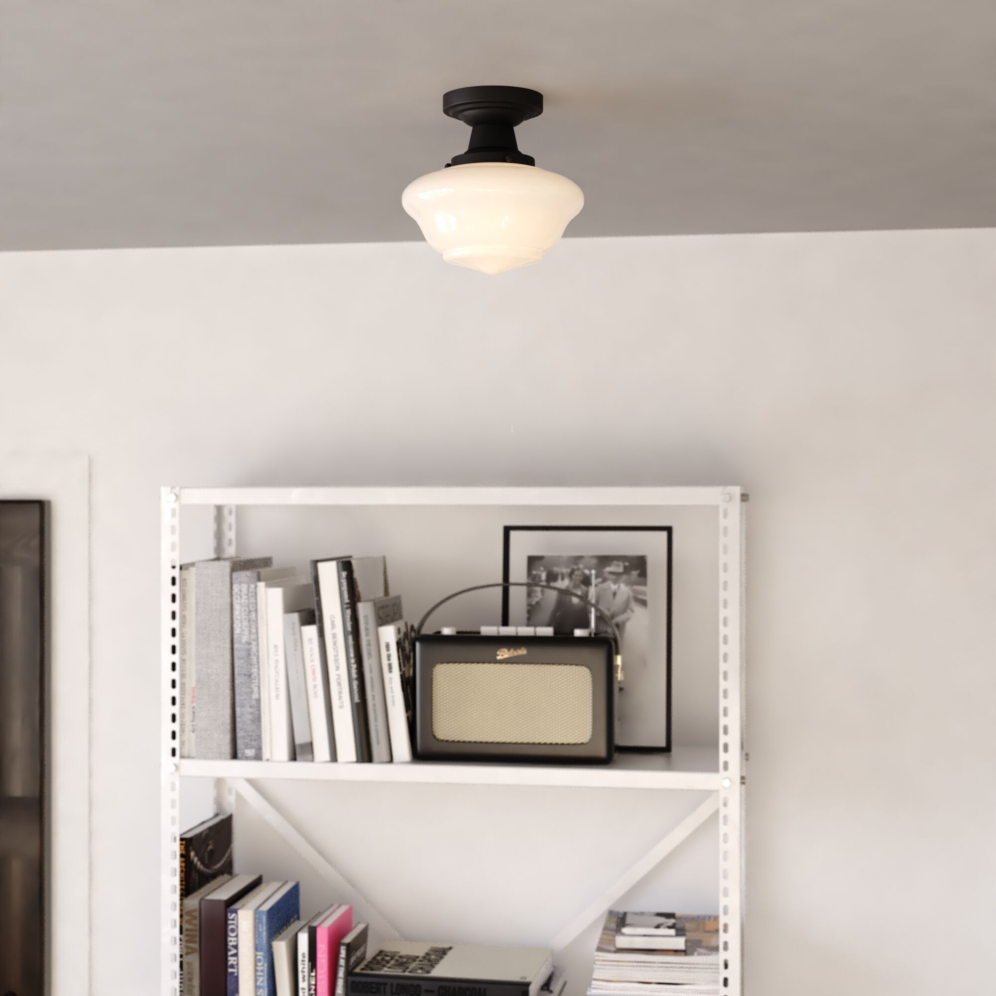 Eastgate LED 8.75 inch Matte Black Semi-Flush Mount Ceiling Light
