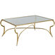 Evelina 47 X 33 inch Royale Leaf and Tempered Glass Coffee Table