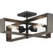 Boundary 4 Light 24 inch Matte Black Semi-Flush Mount Ceiling Light, Design Series