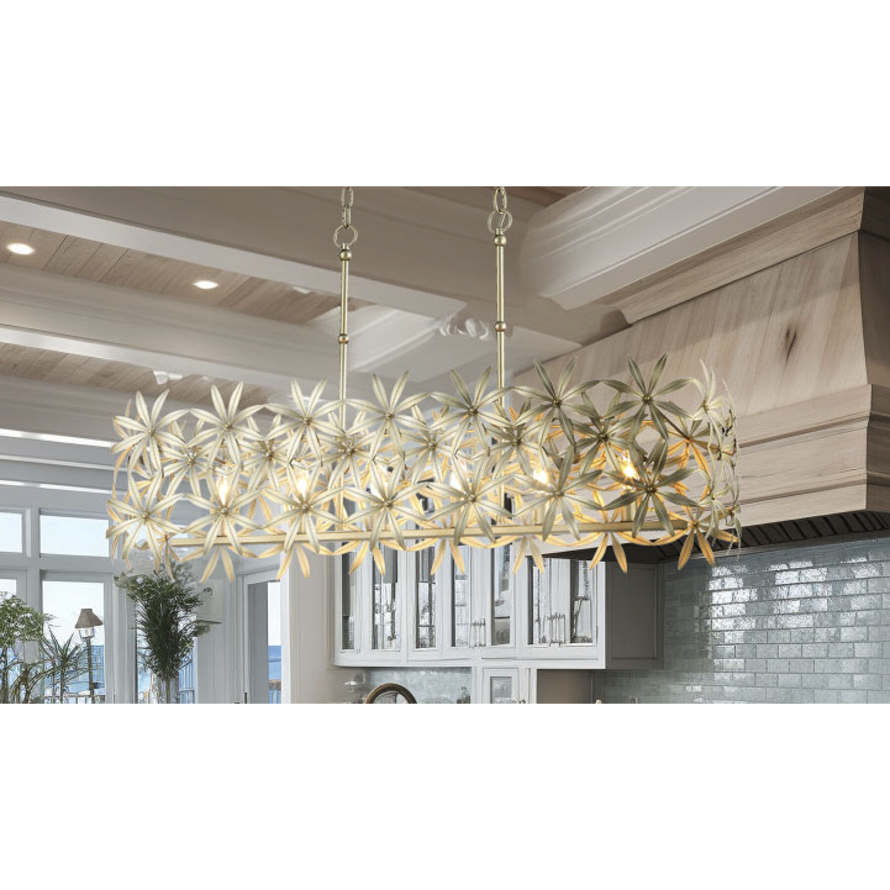 Flower Child 6 Light 38.5 inch Ambry Gold Island Light Ceiling Light
