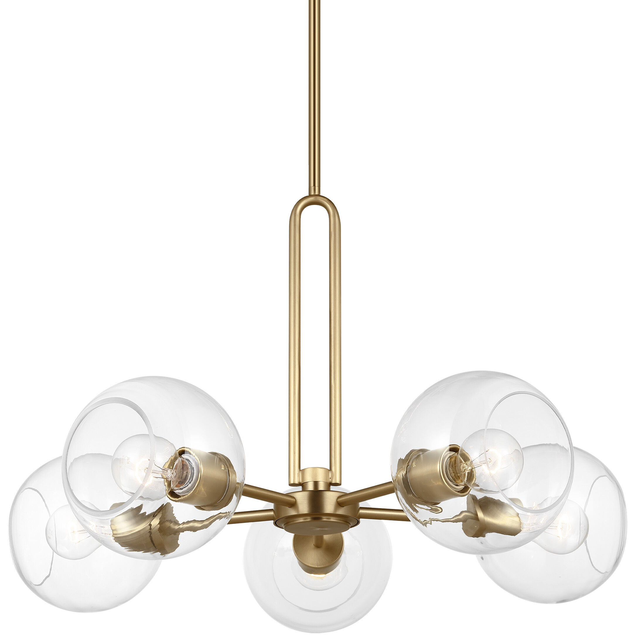 Codyn 5 Light 26 inch Satin Brass Chandelier Ceiling Light