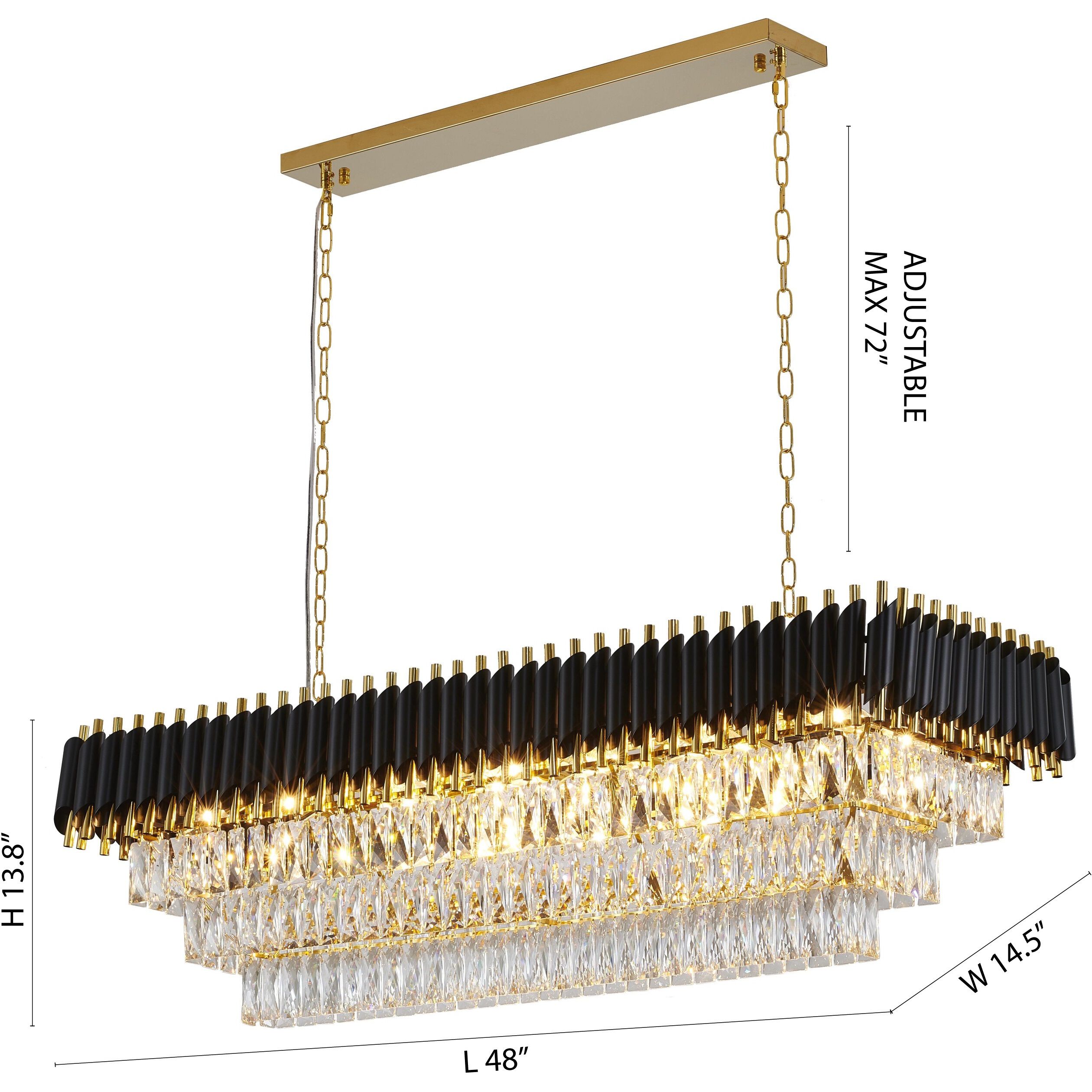 Canada LED 14.5 inch Black and Gold Chandelier Ceiling Light