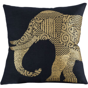 Bali 20 inch Black/Gold Pillow Cover