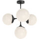 Nouveau 4 Light 26 inch Matte Black Chandelier Ceiling Light