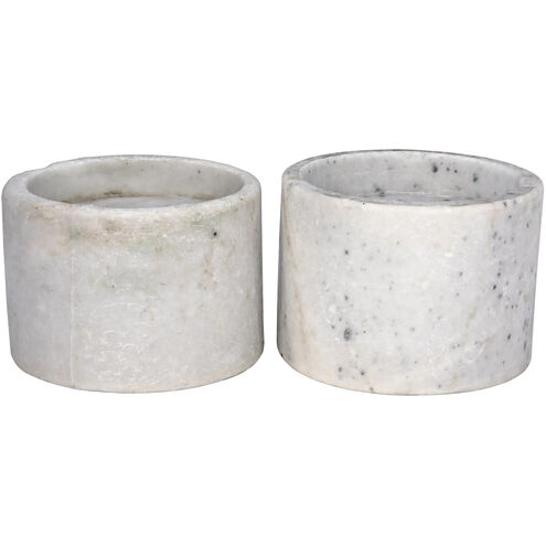 Syma 6 X 4 inch Decorative Candle Holder in White, Set of 2