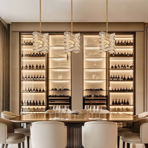 Anastasia 1 Light 7 inch Lacquered Gold Pendant Ceiling Light, Converts to Semi Flush