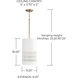 Dash 1 Light 9.25 inch Aged Brass and White Pendant Ceiling Light