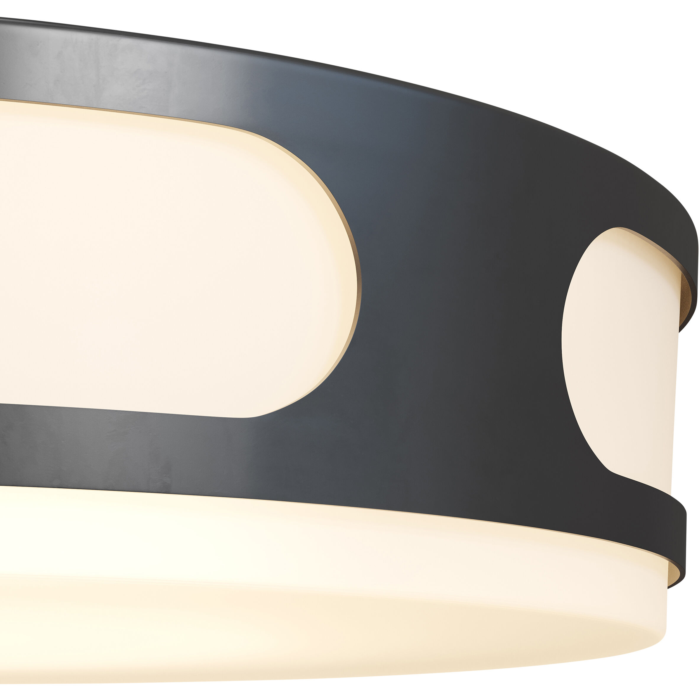 Swale LED 17.5 inch Black/White Outdoor Flush Mount